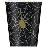 Black and Gold Spider Web Paper Cups