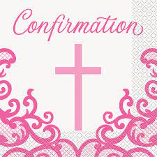 PINK CONFIRMATION LUNCHEON NAPKINS