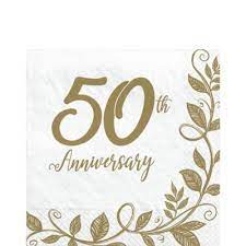 HAPPY 50TH ANNIVERSARY LUNCHEON NAPKINS