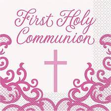 PINK FIRST HOLY COMMUNION LUNCHEON NAPKINS