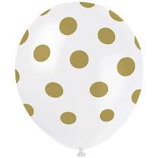 Polka Dot 12" Balloons - Gold