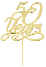 GOLD 50 YEARS CAKE TOPPER