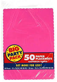 Hot Pink Paper Placemats