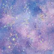 Purple Galaxy Luncheon Napkins