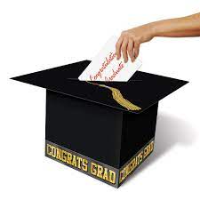 Black Graduation Cap Card Box