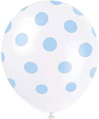 Polka Dot 12" Balloons - Baby Blue