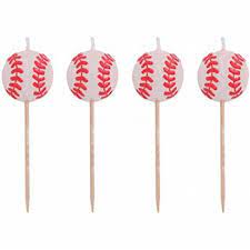 Baseball Party Pick Candles