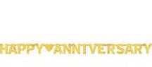 HAPPY ANNIVERSARY GOLD BANNER