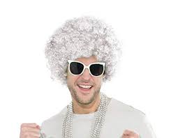 White Afro Wig