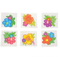 Glitter Hibiscus Tattoos