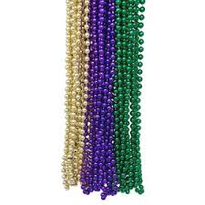 Mardi Gras Color Beaded Necklaces