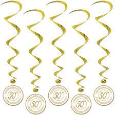 GOLD 50TH ANNIVERSARY WHIRLS