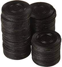 BLACK PLASTIC POKER CHIPS