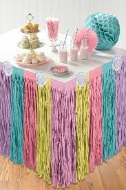 PASTEL TABLESKIRT WITH FLOWERS
