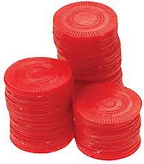RED PLASTIC POKER CHIPS