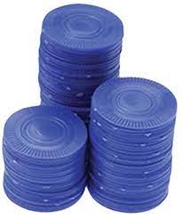 BLUE PLASTIC POKER CHIPS