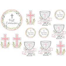 PINK FIRST COMMUNION CUTOUTS