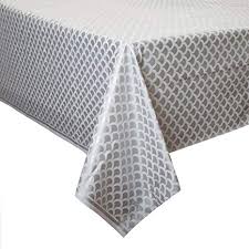 Silver Scallop Plastic Tablecover