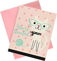 Purr-fect Cat Party Invitations