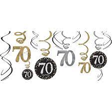 70TH BIRTHDAY SWIRL DECORATIONS - SPARKLING CELEBRATION
