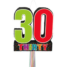 Birthday Cheer Pull Pinata - 30 - No Returns