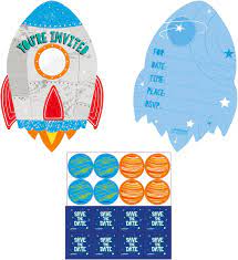 Blast Off Birthday Invitations