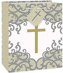 FANCY GOLD CROSS GIFT BAG