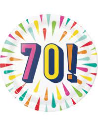 70 BIRTHDAY BURST CAKE PLATES