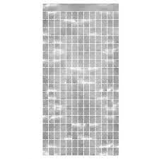 SILVER METALLIC SQUARE CURTAIN