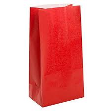 RED PAPER PARTY BAGS 12PCS/PKG