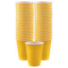 PLASTIC CUPS - YELLOW SUNSHINE 18OZ 50PCS/PKG