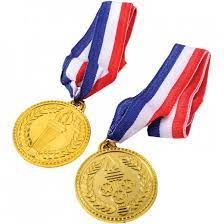 Gold Medal w/RWB Ribbon