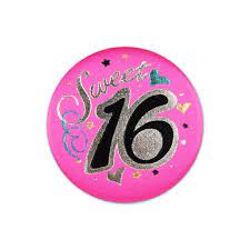 SWEET 16 SATIN BUTTON