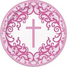 PINK CROSS 7" PAPER PLATES
