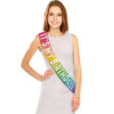 ITS MY BIRTHDAY RAINBOW SASH