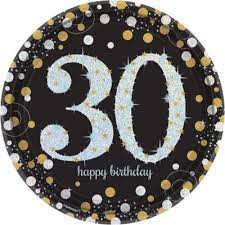 SPARKLING CELEBRATION 30TH BIRTHDAY PLATES