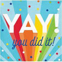 Rainbow "YAY you did it! Graduation Beverage Napkins