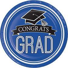 Blue Congrats Grad 9" Paper Plates