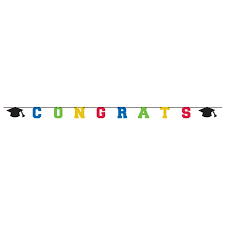 Graduation Congrats Glitter Letter Banner