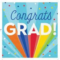 Rainbow "Congrats Grad!" Luncheon Napkins