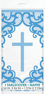BLUE CROSS PLASTIC TABLECOVER