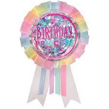 BIRTHDAY PRINCESS BUTTON RIBBON