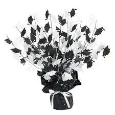 Black/White Grad Cap Centerpiece