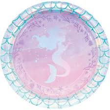 MERMAID SHINE 7" PAPER PLATES 8CT