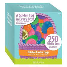 250 FILLABLE EGGS - A GOLDEN EGG IN EVERY BOX