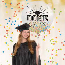 Graduation 24" Multicolor Confetti Latex Balloon