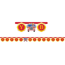 Fire Truck Birthday Banner