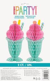PASTEL ICE CREAM HONEYCOMB CENTERPIECES
