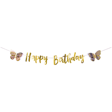 BUTTERFLY HAPPY BIRTHDAY BANNER