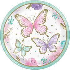 BUTTERFLY SHIMMER CIRCLE PLATES
